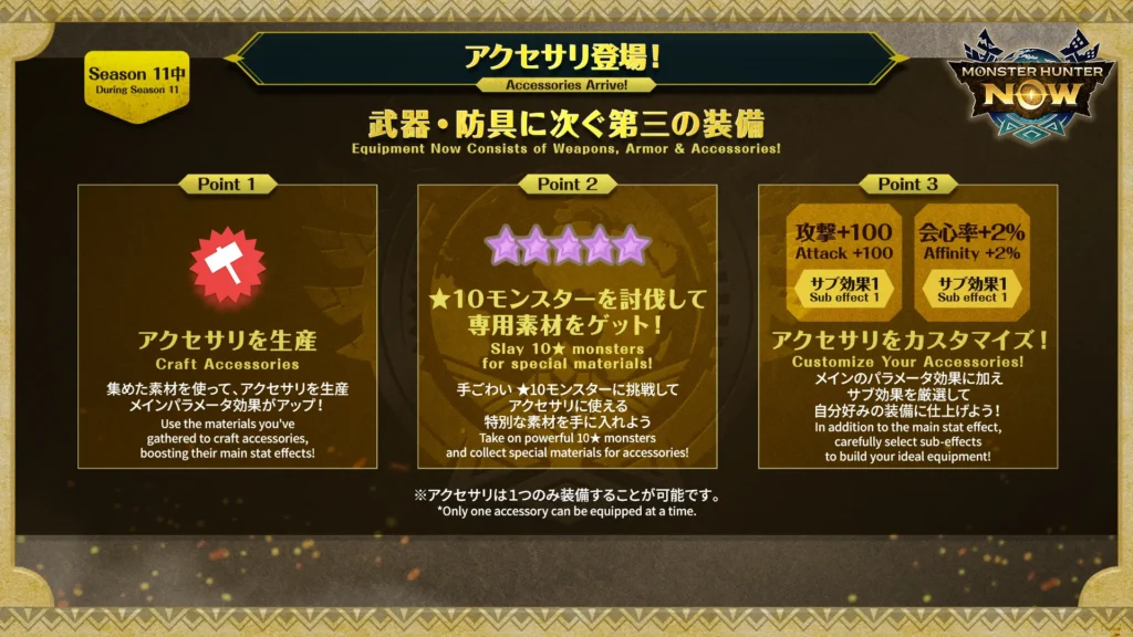 第3の装備アクセサリが登場